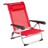 Bo-Camp Chaise de plage Aluminium Rouge