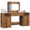 vidaXL Table de Toilette avec tiroir 3 pcs Marron Bois d'ing&eacute;nierie