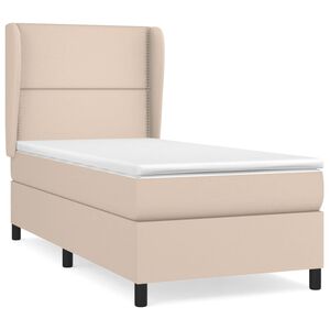 vidaXL Sommier &agrave; lattes de lit avec matelas Cappuccino 90x190 cm