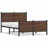 vidaXL Cadre de lit en m&eacute;tal sans matelas ch&ecirc;ne marron 137x190 cm