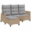 vidaXL Canap&eacute; de jardin inclinable coussins forme de L beige polyrotin