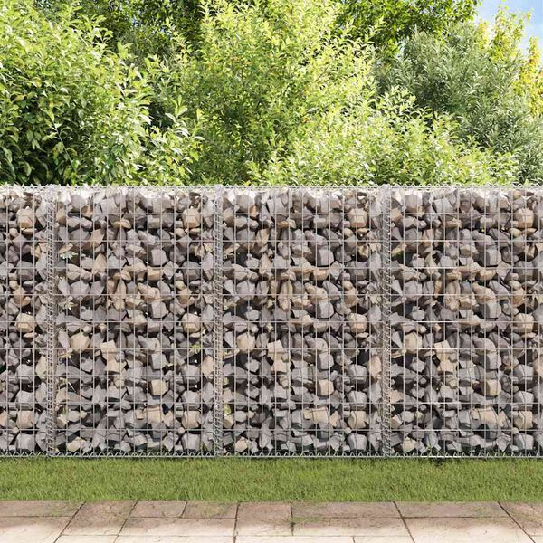 vidaXL Mur à gabion avec couvercles Acier galvanisé 900x50x100 cm