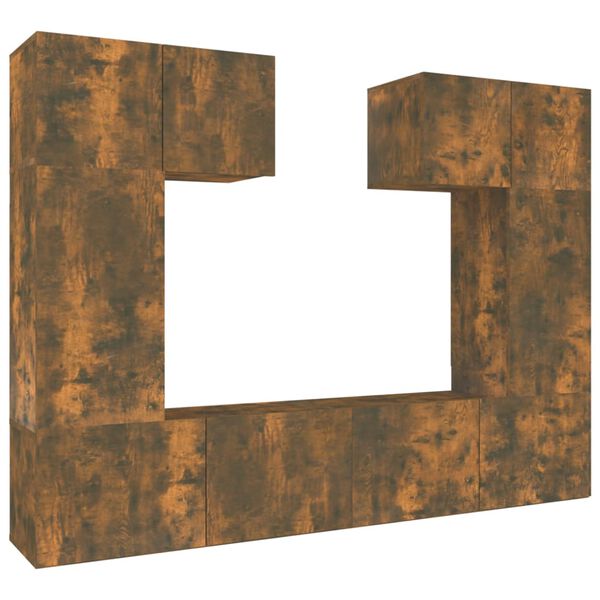 vidaXL Ensemble de meubles TV 6 pcs Ch&ecirc;ne fum&eacute; Bois d'ing&eacute;nierie