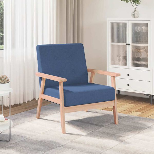 vidaXL Fauteuil Bleu Tissu