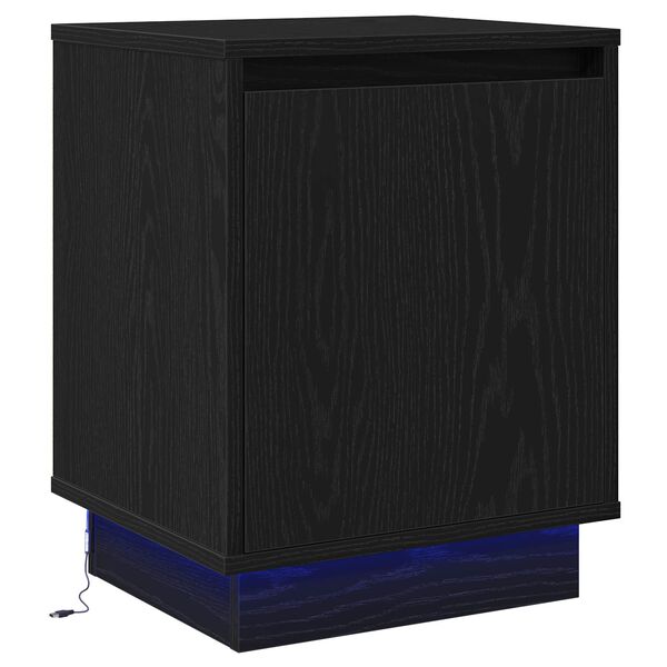 vidaXL Cabinet de chevet Ch&ecirc;ne noir 39 x 34,5 x 50 cm