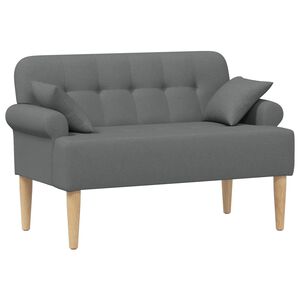 vidaXL Canap&eacute; love seat avec capitonnage en boutons Gris fonc&eacute; Tissu