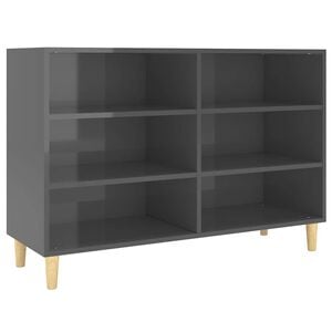 vidaXL Buffet Gris brillant 103,5x35x70 cm bois d'ing&eacute;nierie