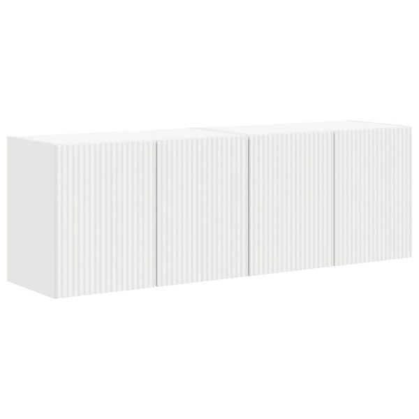 vidaXL Meuble TV mural 2 pcs Blanc 59,5 x 31 x 40 cm Bois d'ing&eacute;nierie