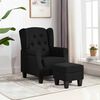 vidaXL Fauteuil avec repose-pied Noir Tissu