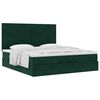 vidaXL Cadre de lit ottoman avec matelas vert fonc&eacute; 200x200 cm velours