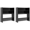 vidaXL Armoires &agrave; chaussures murales 2 pcs noir brillant 60x18x60 cm