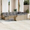 vidaXL Salon de jardin 11 pcs avec coussins beige r&eacute;sine tress&eacute;e