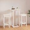vidaXL Ensemble de bar 3 pcs Blanc Bois de pin massif