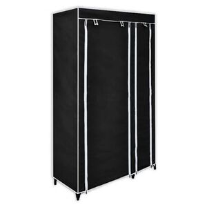 vidaXL Garde-robe pliable Noir 110 x 45 x 175 cm