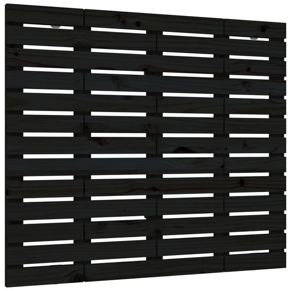 vidaXL T&ecirc;te de lit murale Noir 146x3x91,5 cm Bois massif de pin