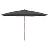 vidaXL Parasol de jardin avec mât en bois anthracite 400x273 cm