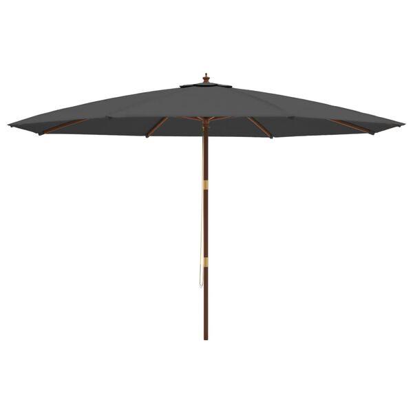 vidaXL Parasol de jardin avec mât en bois anthracite 400x273 cm