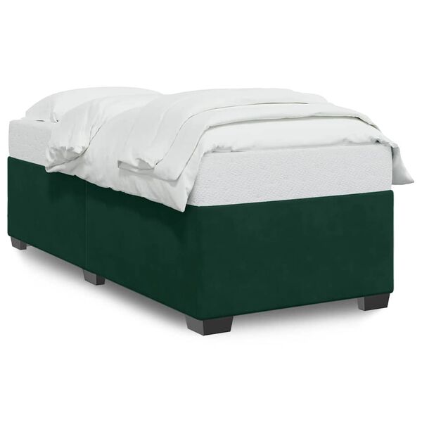 vidaXL Cadre de lit sans matelas vert fonc&eacute; 90x190 cm velours