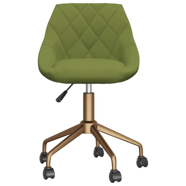 vidaXL Chaise pivotante de salle &agrave; manger Vert clair Velours