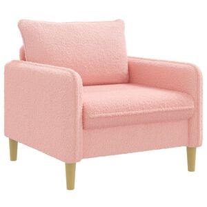 vidaXL Fauteuil XL Rose Boucl&eacute;