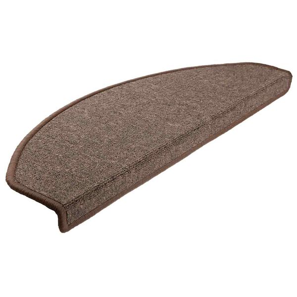 vidaXL Tapis d'escalier 10 pi&egrave;ces 65 x 24 x 4 cm Marron caf&eacute; Demi-rond Grand