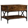 vidaXL Table basse ch&ecirc;ne fum&eacute; 70x50x50 cm bois d'ing&eacute;nierie et m&eacute;tal