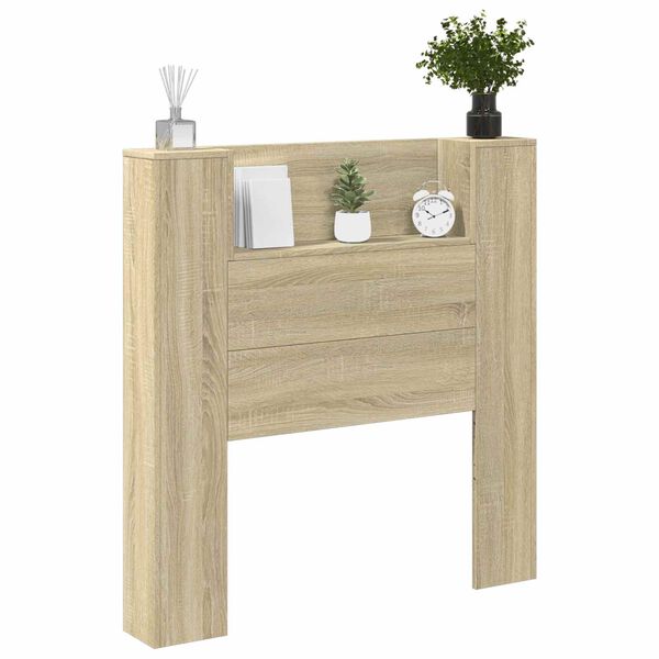 vidaXL T&ecirc;te de lit avec &eacute;tag&egrave;re Ch&ecirc;ne Sonoma 100 x 16,5 x 103,5 cm