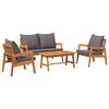 vidaXL Ensemble bistrot avec coussin 4 pcs Marron Bois d'Acacia Massif