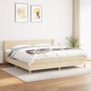 vidaXL Sommier &agrave; lattes de lit avec matelas Cr&egrave;me 200x200 cm Tissu