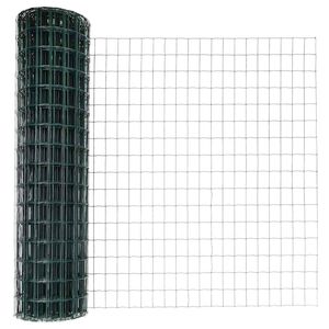 vidaXL Cl&ocirc;ture Euro avec poteau 10 x 1 m Acier recouvert de PVC Vert