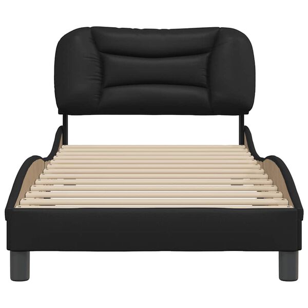 vidaXL Cadre de lit sans matelas Hvar noir 90x190 cm similicuir