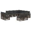 vidaXL Ensemble de canap&eacute; de jardin 11 pc 11 place Gris polyrotin