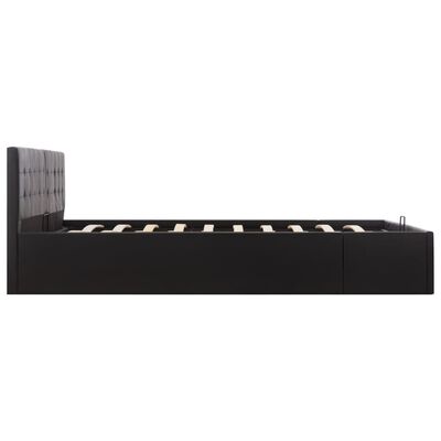 vidaXL Cadre de lit à rangement hydraulique Noir Similicuir 180x200 cm