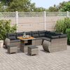 vidaXL Ensemble de canap&eacute; de jardin 12 pcs Gris Poly Rattan