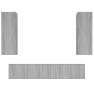 vidaXL Ensemble de meubles TV 4 pcs Sonoma gris Bois d'ing&eacute;nierie