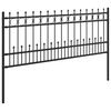 vidaXL Cl&ocirc;ture &agrave; anneau piqu&eacute; Noir 200 x 130 cm Acier enduit de poudre