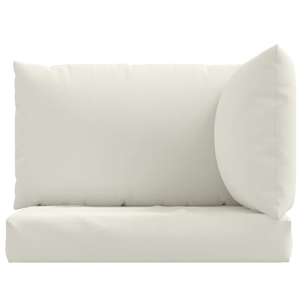 vidaXL Coussins de palette lot de 3 cr&egrave;me m&eacute;lang&eacute; tissu