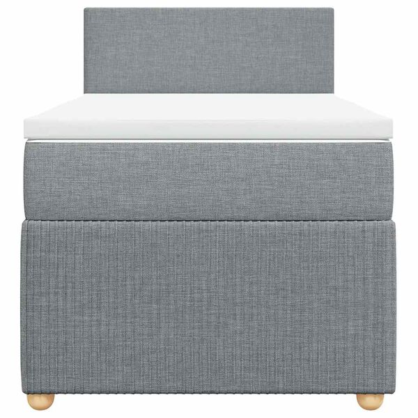 vidaXL Sommier &agrave; lattes de lit avec matelas Gris clair 100x200cm Tissu