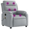 vidaXL Fauteuil inclinable de massage gris clair tissu