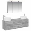 vidaXL Ensemble de mobilier de salle de bain 4 pc Sonoma gris