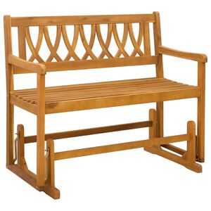 vidaXL Banc &agrave; bascule de jardin Naturel 110 x 59 x 97 cm