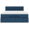 vidaXL Lit ottoman avec matelas et LED bleu 140x190 cm tissu