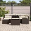 vidaXL Ensemble de canap&eacute; de jardin avec coussin 7 pcs Marron et cr&egrave;me