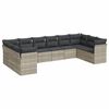 vidaXL Salon de jardin avec coussins 10 pcs gris clair r&eacute;sine tress&eacute;e