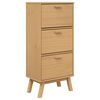 vidaXL Armoire &agrave; chaussures OLDEN marron 55x35x120 cm bois pin massif