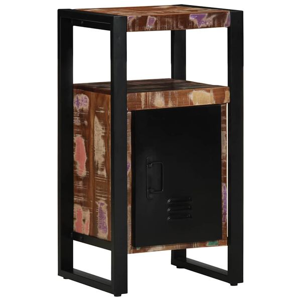 vidaXL Armoire de salle de bain avec porte Marron Bois Recycl&eacute; Solide