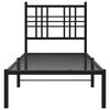 vidaXL Cadre de lit m&eacute;tal sans matelas avec t&ecirc;te de lit noir 75x190 cm