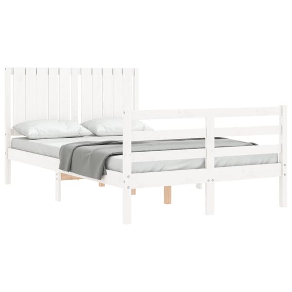 vidaXL Cadre de lit sans matelas blanc 120x200 cm bois massif