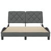 vidaXL Cadre de lit avec LED sans matelas gris fonc&eacute; 120x200 cm tissu