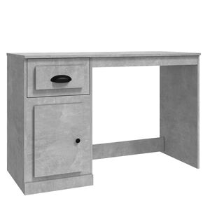 vidaXL Bureau avec tiroir gris b&eacute;ton 115x50x75 cm bois d'ing&eacute;nierie